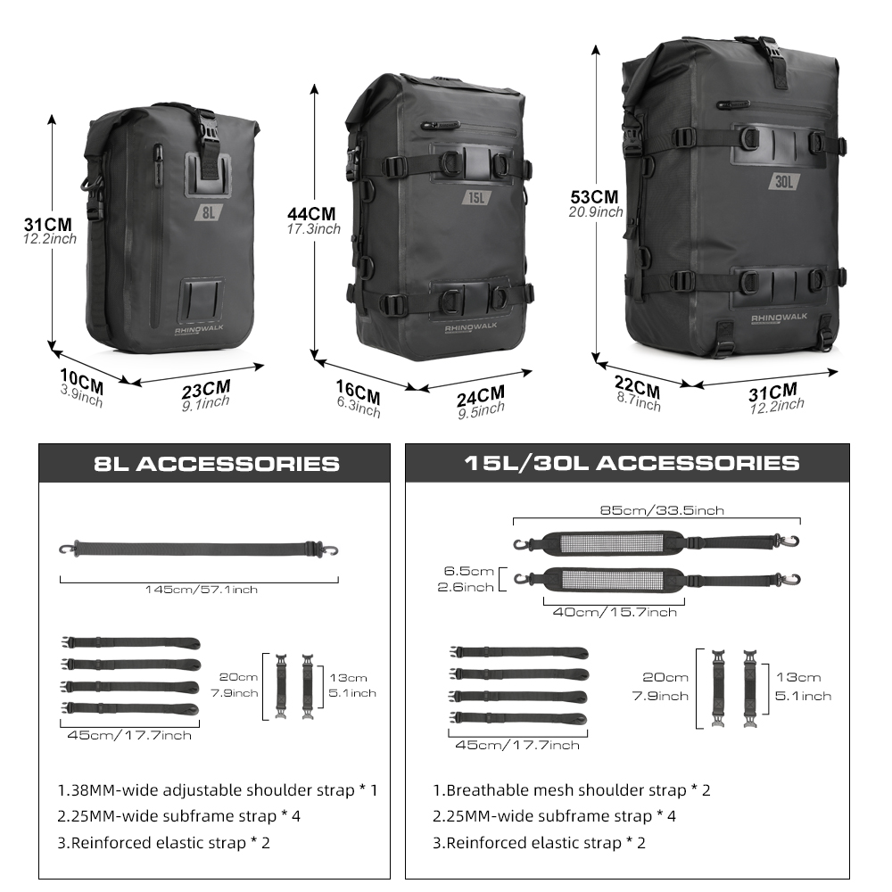 Rhinowalk-Caixa de Motocicleta - Panniers Waterproof Rear avaliação e preço