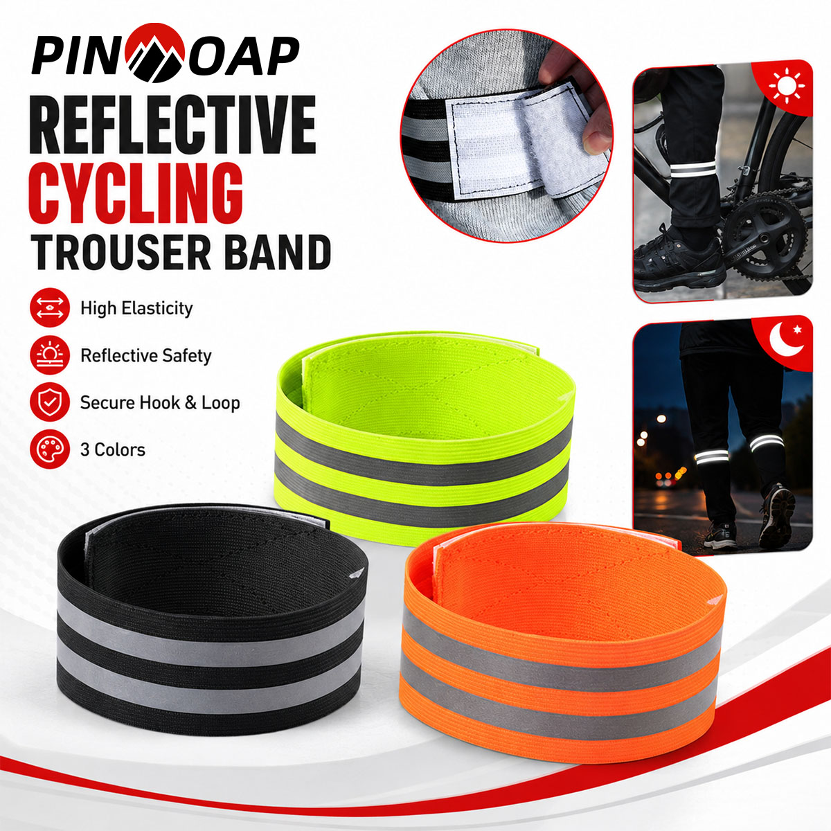 PINMOAP 1/2PCS Cinta Refletiva - Cycling Commuter Trousers avaliação e preço